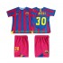 Camisola FC Barcelona Lionel Messi 30 Champions League 2005 Retro Criança Equipamento Primeiro 2006 Manga Curta
